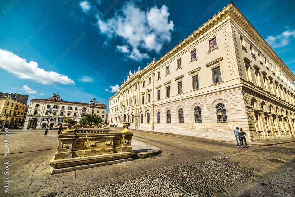 Fototapeta premium Piazza d'Italia in Sassari