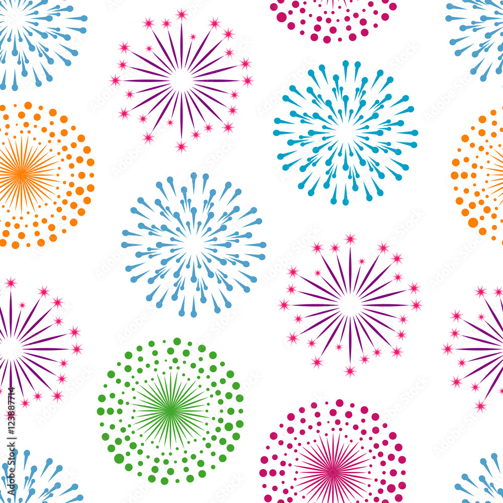 Fireworks seamless pattern background Fireworks seamless pattern background