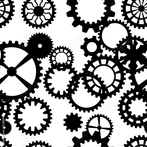 Steampunk  seamless pattern with clock wheels
