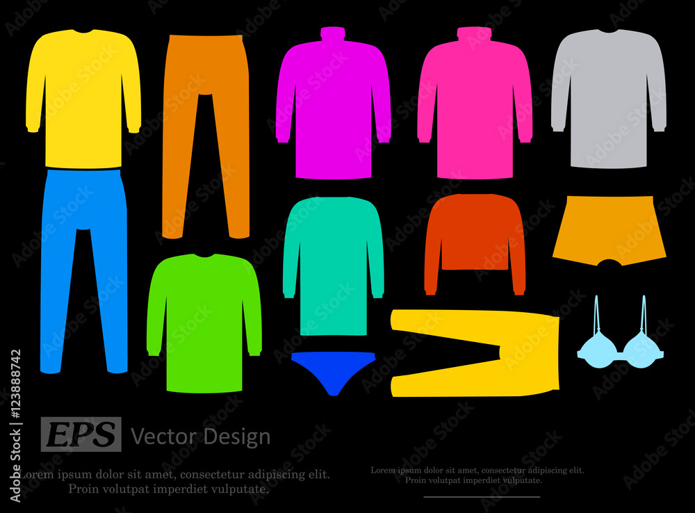 Colorful Male and Female Inner Garments Vector Set