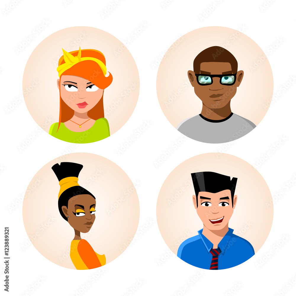 set of avatars young people. vector illustration. set of avatars young people. vector illustration.
