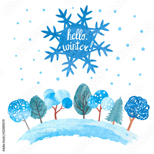 Hello winter vector illustr...
