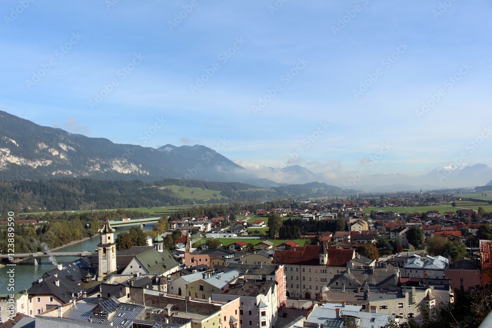 Panorama von Rattenberg in Tirol (Österreich)
