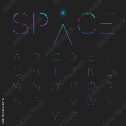 Font with minimal design. Typographic alphabet in a set. Modern minimalistic font 