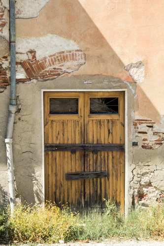 Old Wooden Doord on farmhouse photo