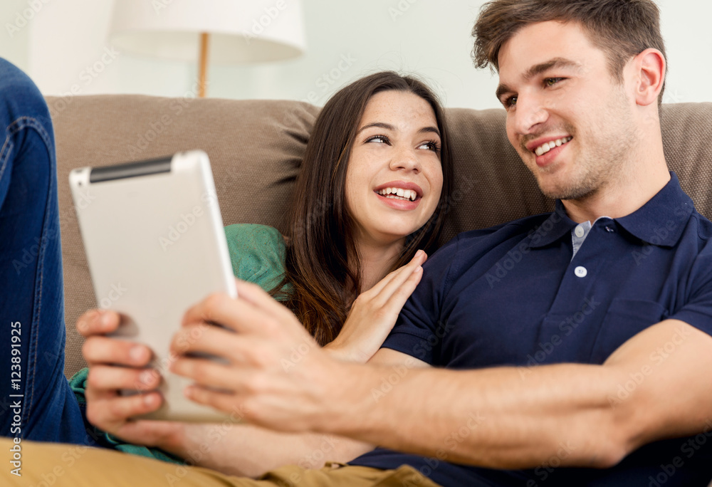 Watching something on a tablet Watching something on a tablet