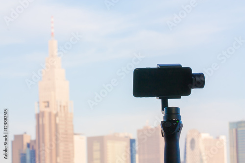 Record the urban landscape in the smartphone