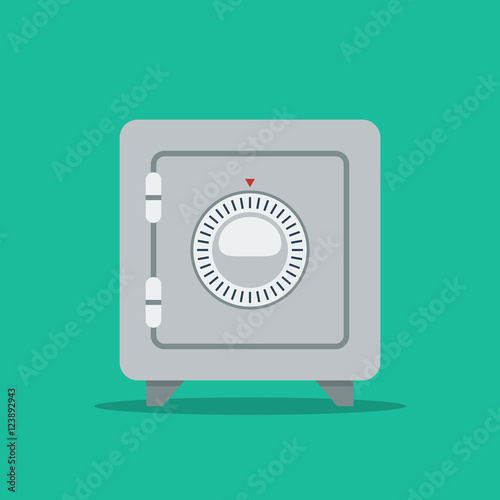 Flat design vector bank safe, simple illustration