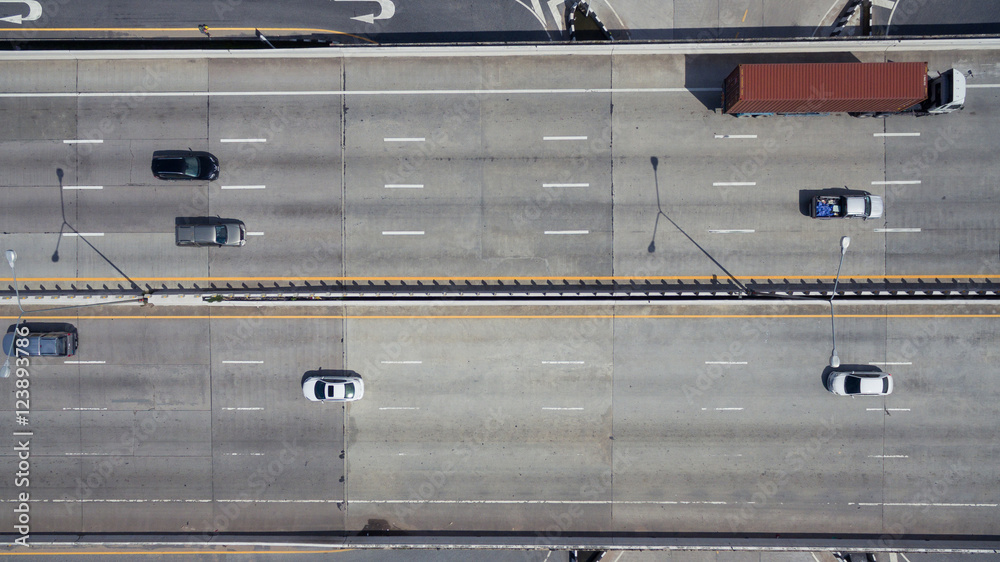 Aerial view of highway in Thailand