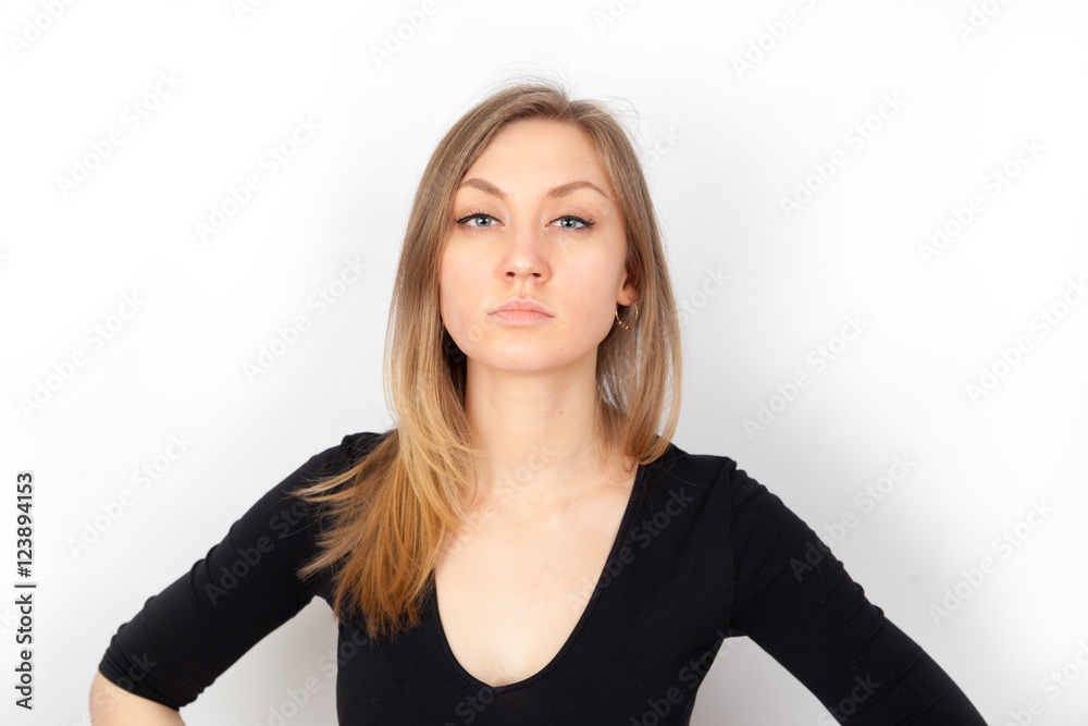 Young woman looks appreciatively Young woman looks appreciatively