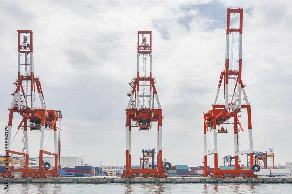 Crane in Harbor of Osaka city, Japan Crane in Harbor of Osaka city, Japan