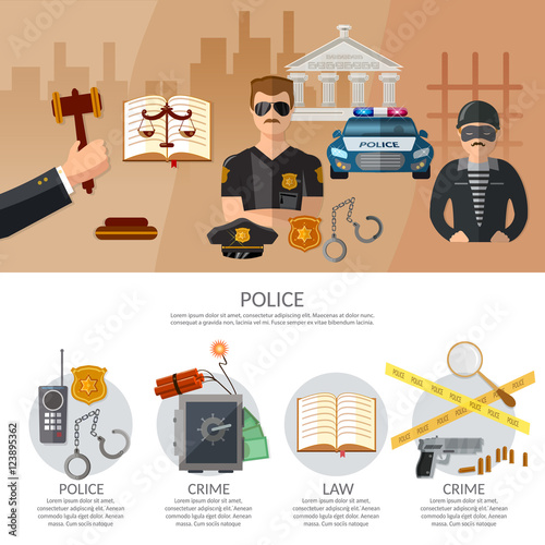 Justice system infographics crime and punishment