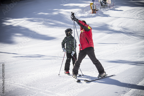 Skiers at Borovets resort, Bulgaria
