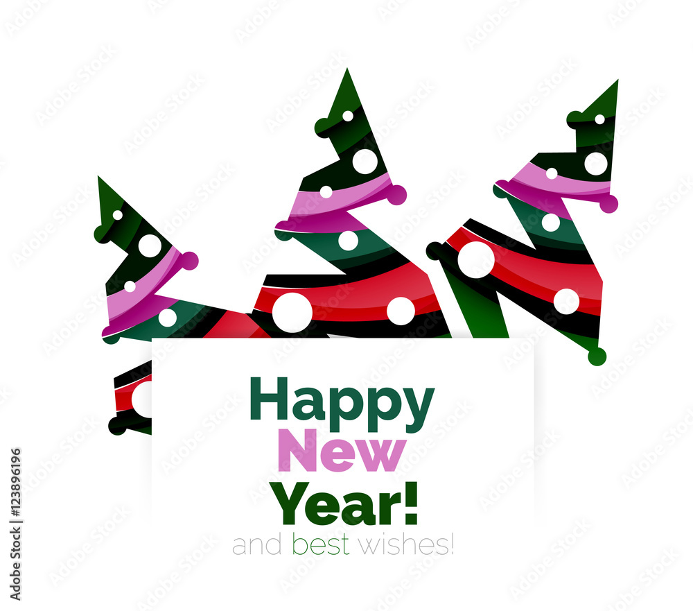 Christmas and New Year geometric banner with text Christmas and New Year geometric banner with text