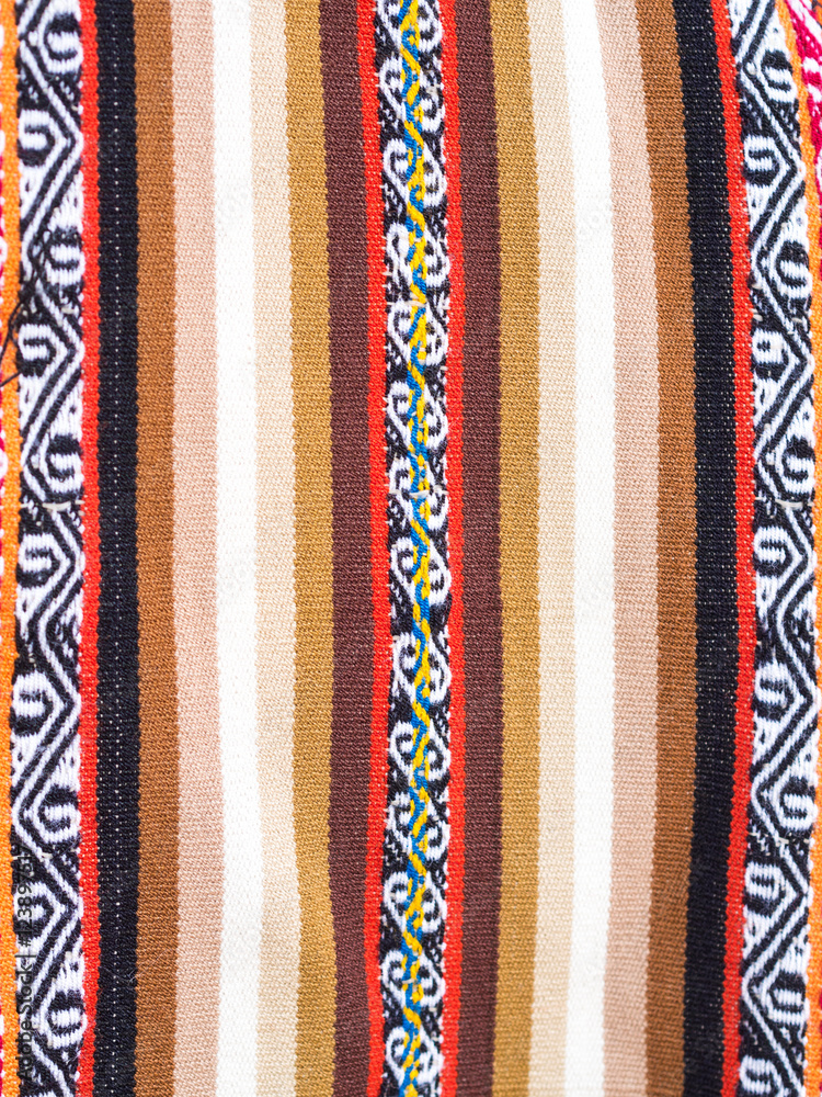 Typical Ethiopian hand-woven colorful fabric