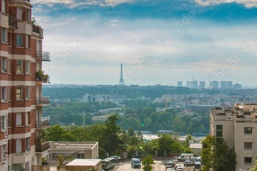 Paris, Eiffel tower at distance
