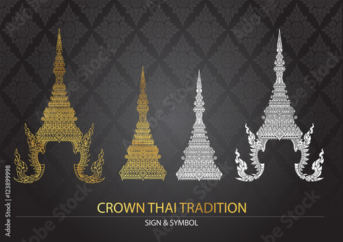 crown thai tradition icon vector