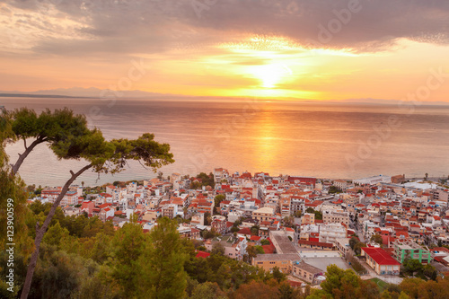 Zante town during sunrise on Zakynthos island in Greece