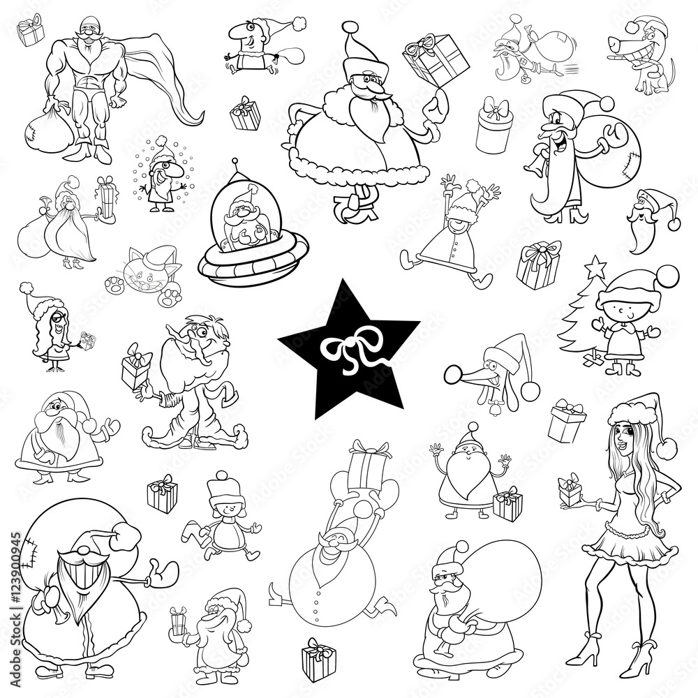 black and white christmas set black and white christmas set