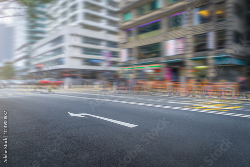 blurred urban street and highrise,Hong Kong,china.