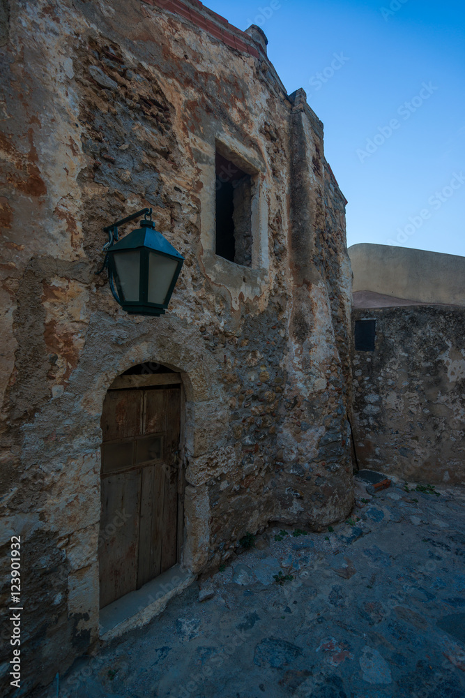 The beautiful Byzantine castle town of Monemvasia in Laconia at