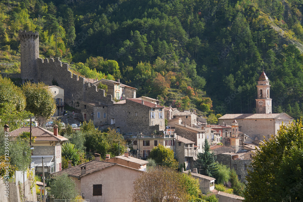 Medieval french village in the mountains near Nice