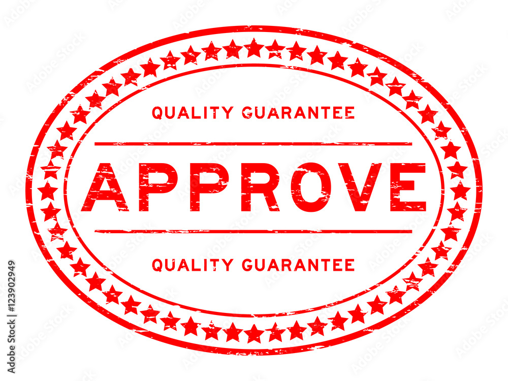 Grunge red oval approve and quality guarantee rubber stamp with Grunge red oval approve and quality guarantee rubber stamp with