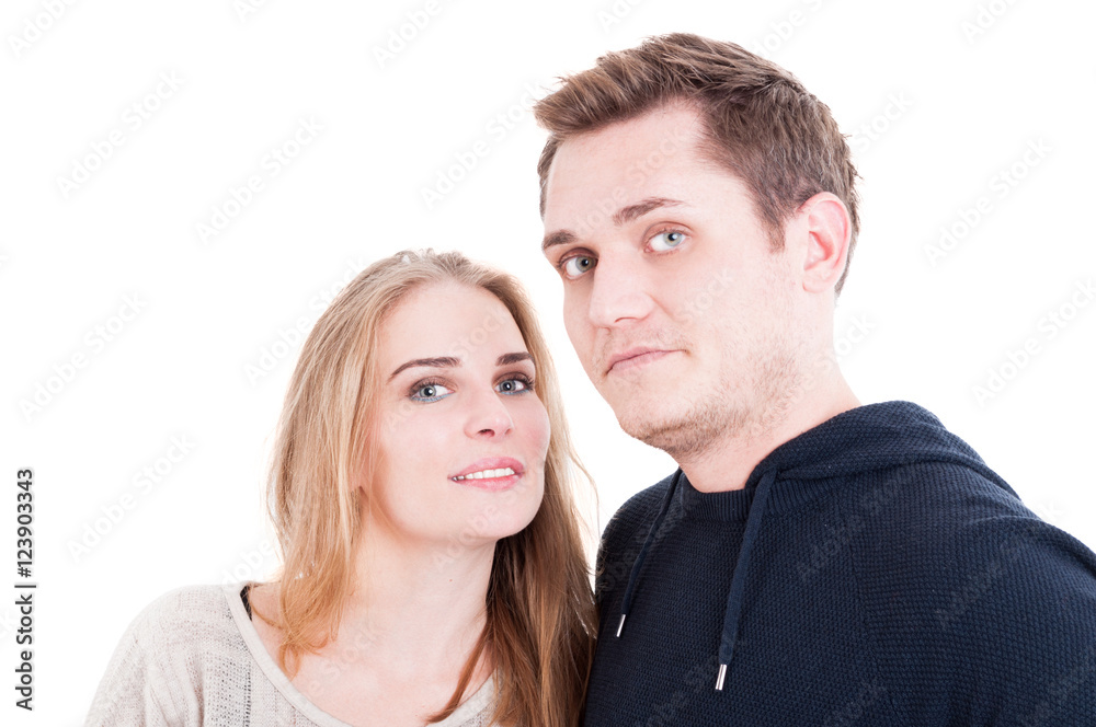 Handsome couple posing wearing autumn casual clothes Handsome couple posing wearing autumn casual clothes