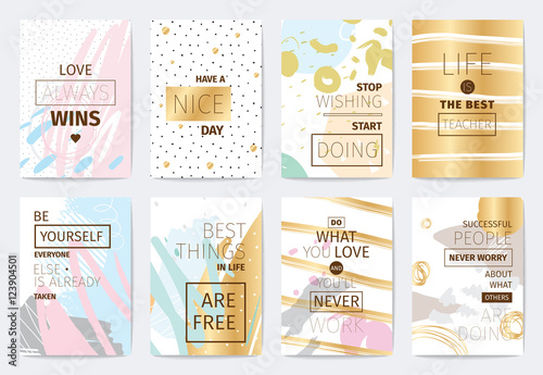 Set of cards with inspirational quotes.