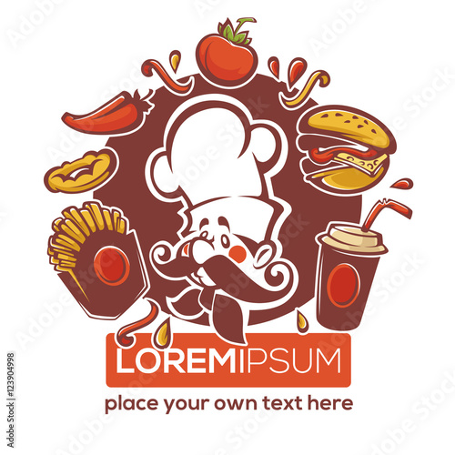 traditional american fastfood emblem for your logo, banner or fl