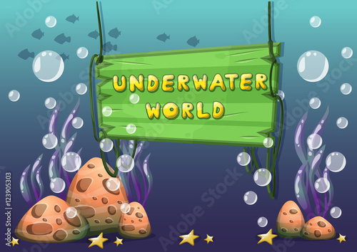 cartoon vector underwater objects with separated layers for game art and animation game design asset in 2d graphic