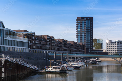 view of the business center on the waterfront in the town