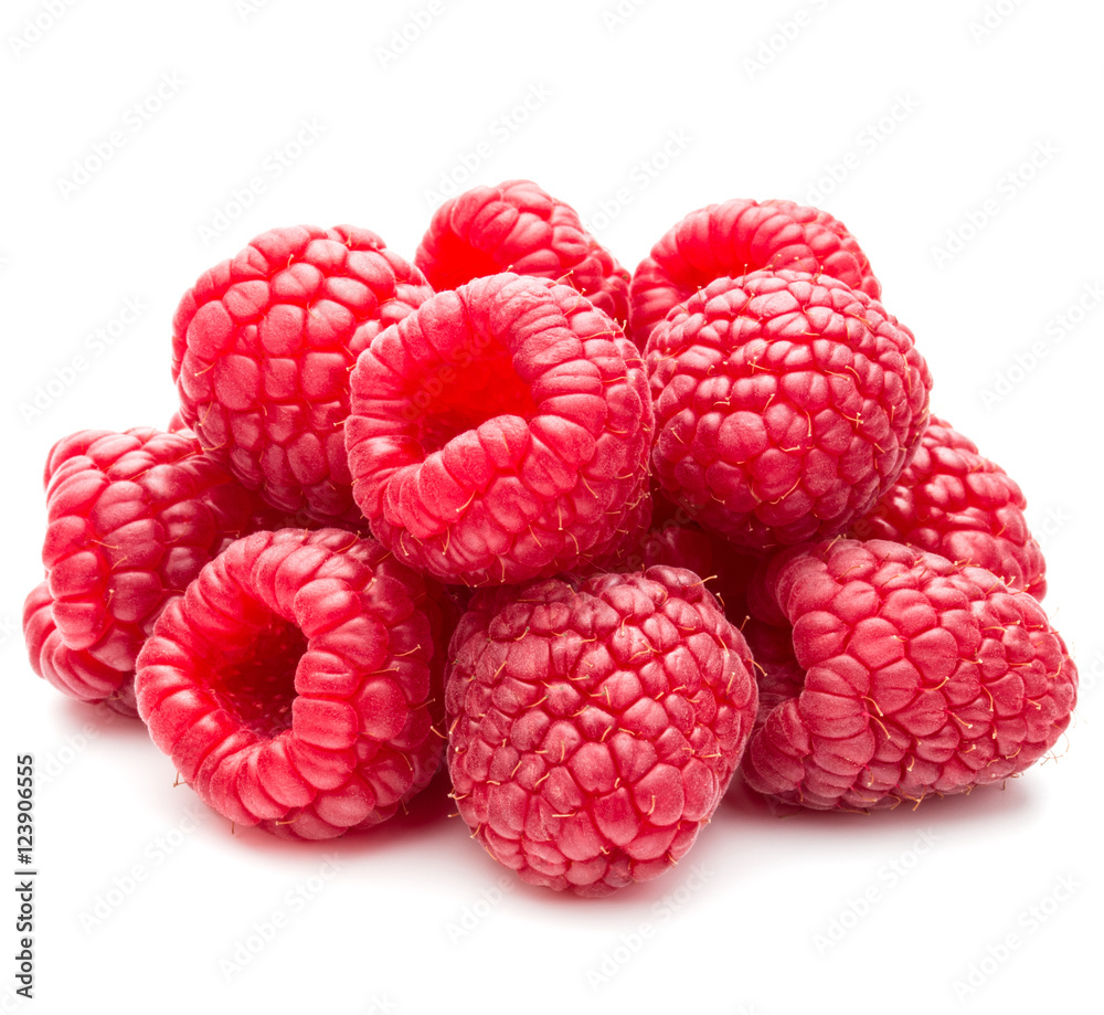 ripe raspberries isolated on white background close up ripe raspberries isolated on white background close up