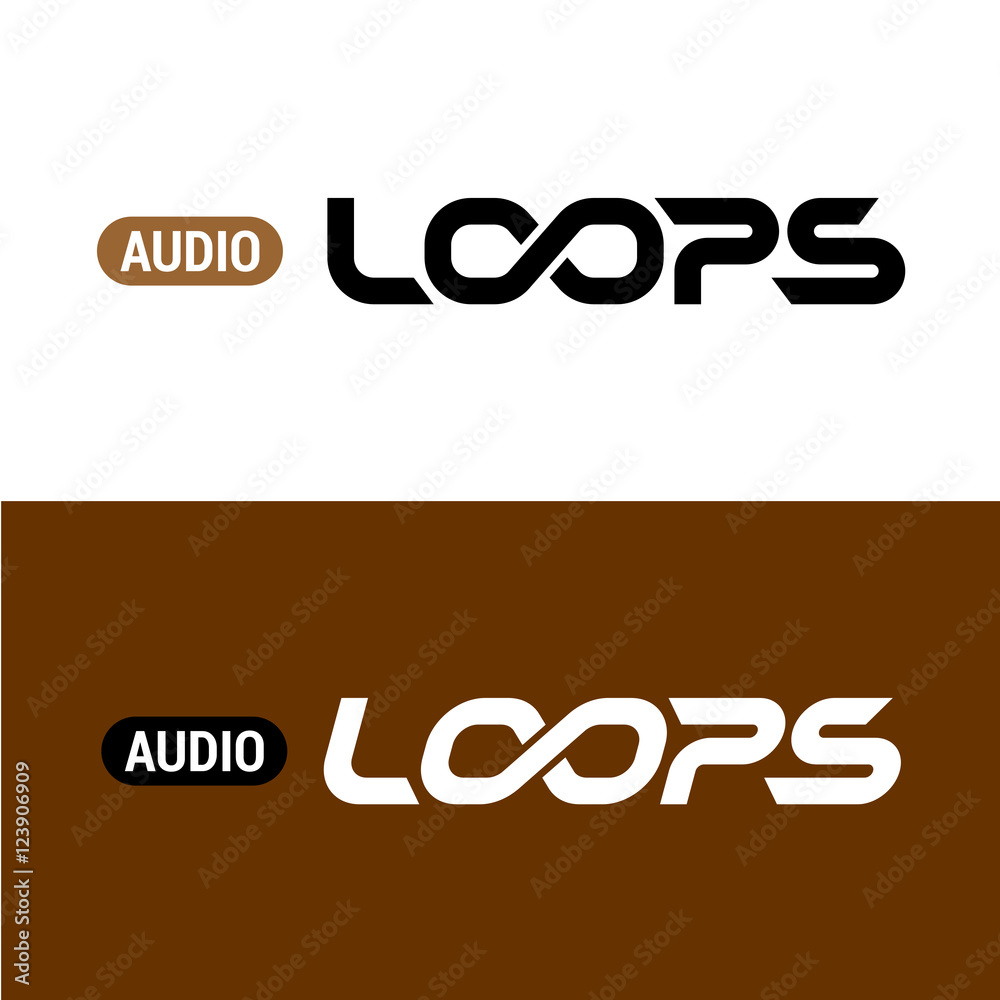 Loops text logo with infinity sign inside Loops text logo with infinity sign inside