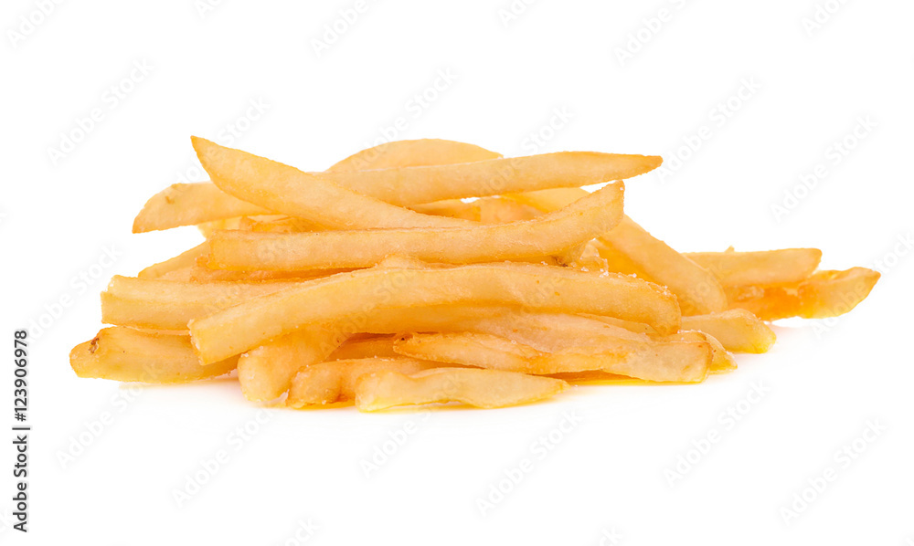heap of french fries isolated on white background heap of french fries isolated on white background