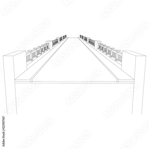 Bridge. Isolated on white b...