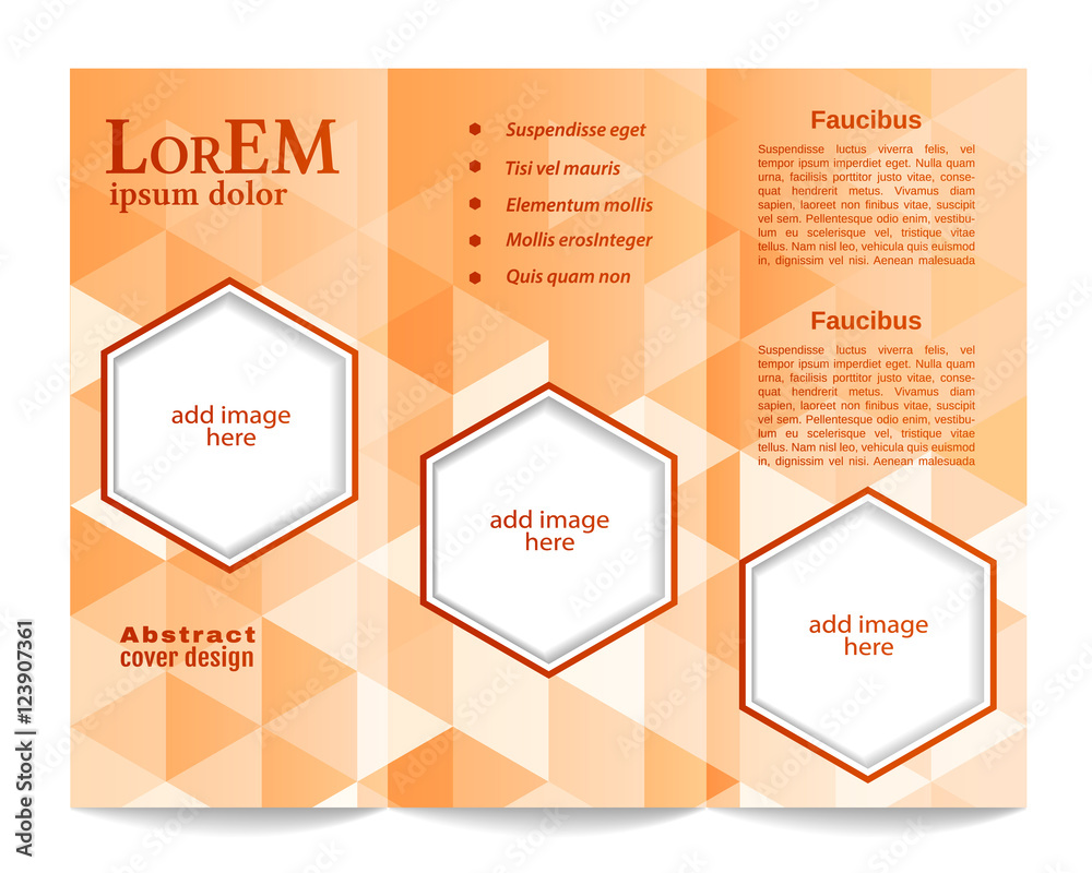 Tri-fold Brochure Template.Corporate business background or cover design can be use for publishing, print and presentation
