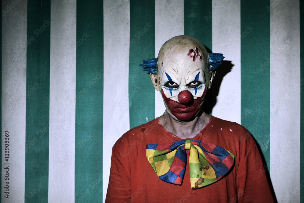 Obraz premium scary evil clown in the circus