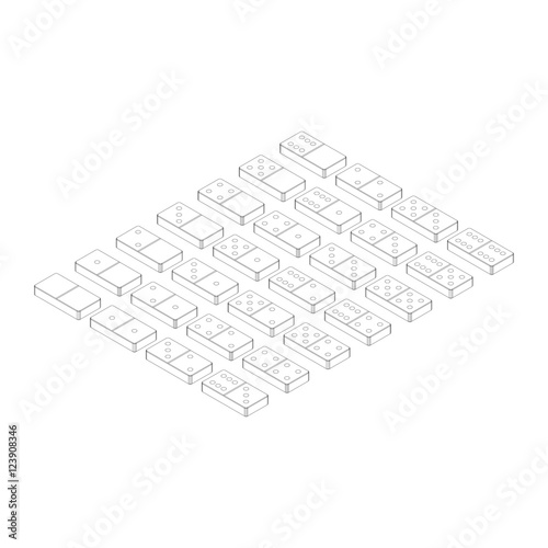Domino set.Isolated on whit...