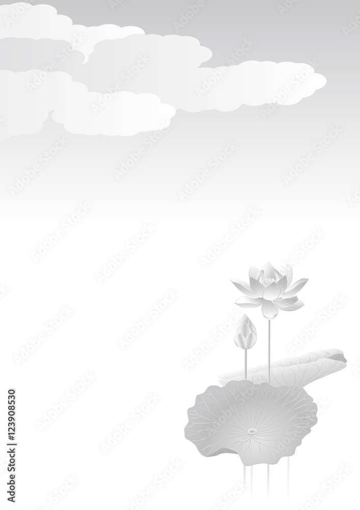 蓮の花 モノクロ Stock ベクター Adobe Stock