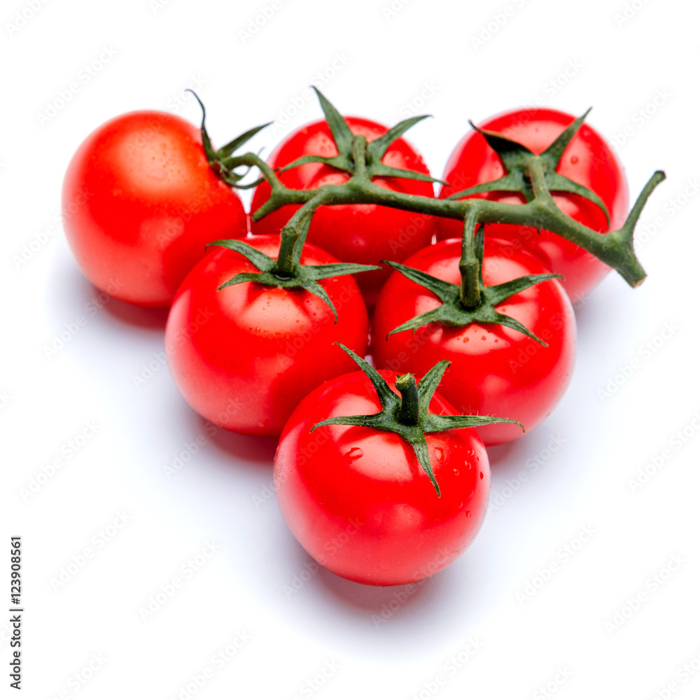 fresh cherry tomato isolated on white background fresh cherry tomato isolated on white background