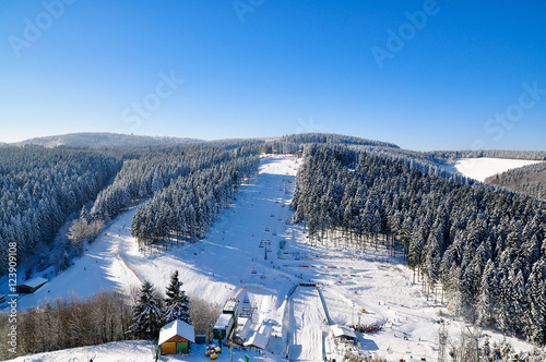 panoramic view of snow scape in winterberg, germany