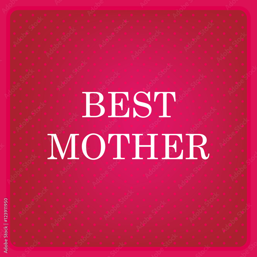 Mother's  Day card. Red background with polka dots. Sample text. Vector illustration