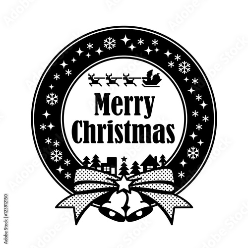 メリークリスマス リース 黒