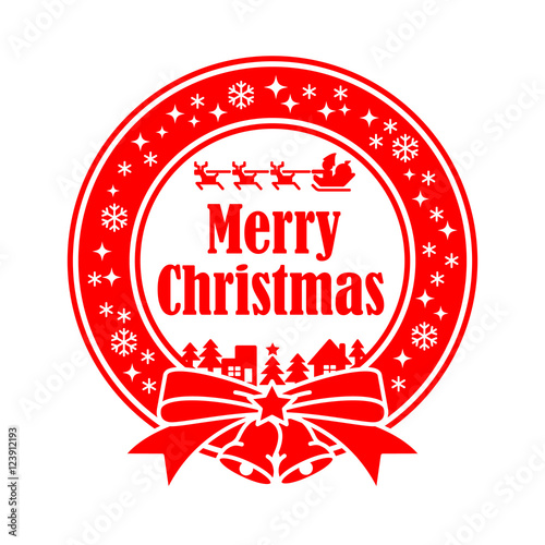メリークリスマス リース 赤