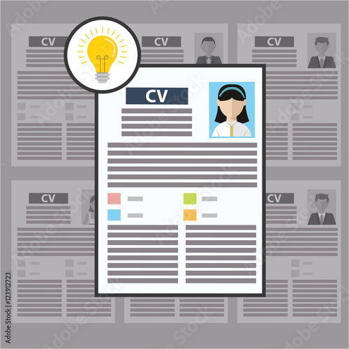 Flat design colorful vector illustration concept for searching talented efficient employees, headhunting, selecting professional staff isolated on stylish background