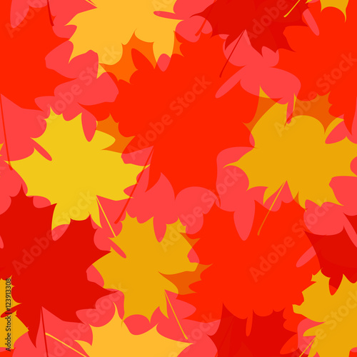 Vector seamless background with autumn sheets.