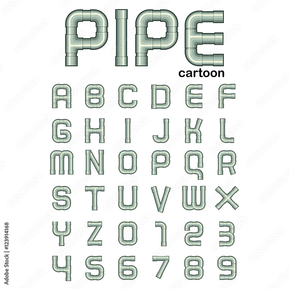 Pipe font cartoon style