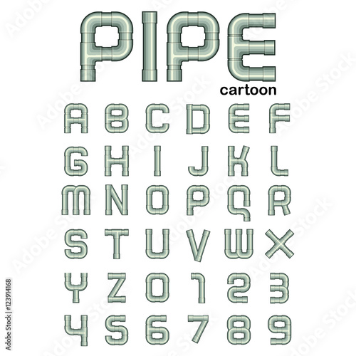 Obraz na płótnie Pipe font cartoon style w salonie