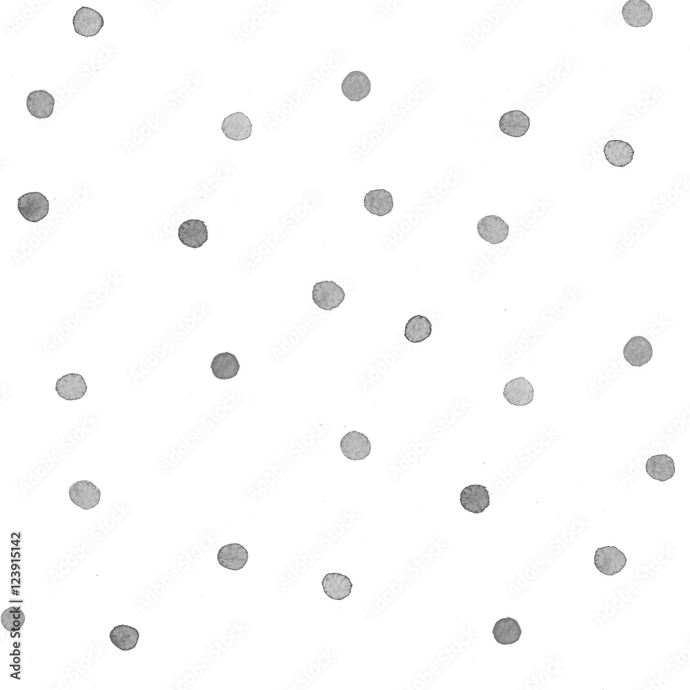 Seamless pattern with gray watercolor circles.